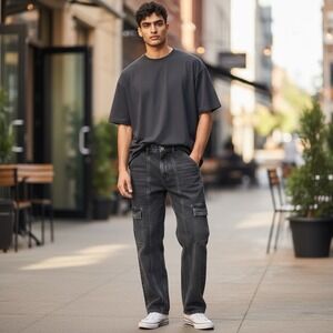 Agolde Cooper Cargo High Rise Straight Jeans Regenerative Cotton 30"x28 Unisex